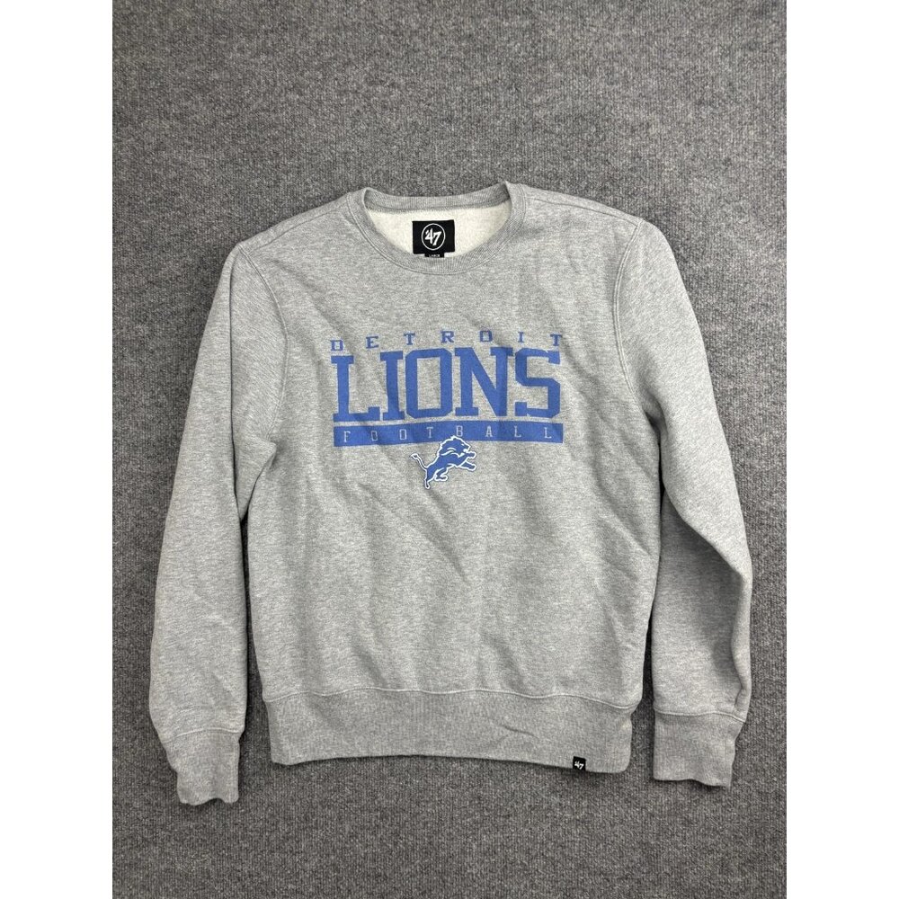 Detroit Lions Sweatshirt Mens Large Gray NFL Football '47‎ Crewneck Pullover
